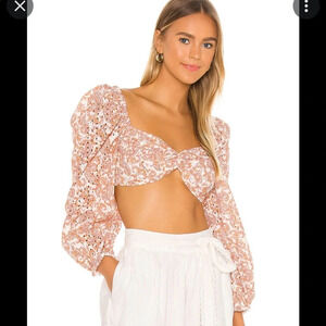 ! Nwt! Bardot tan paisly crop top